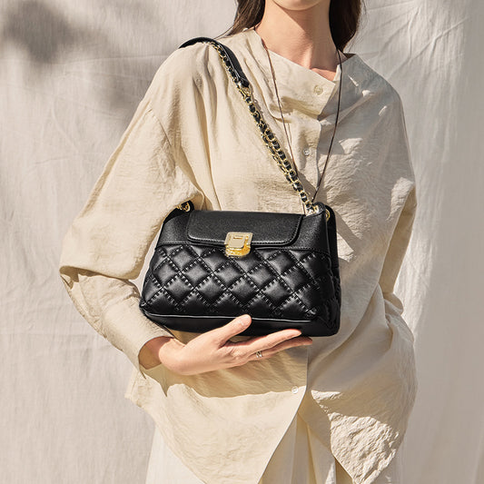 Women's Creative Slouchy Chain Genuine Leather Shoulder Bags