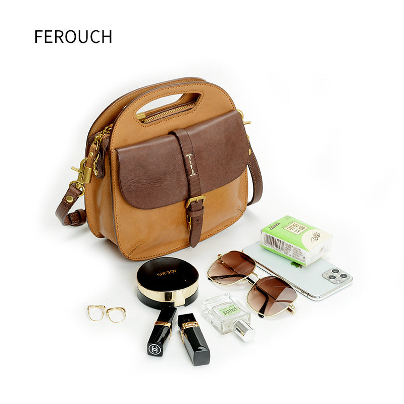 Women's Color Matching Fashion Korean Style One Handbags
