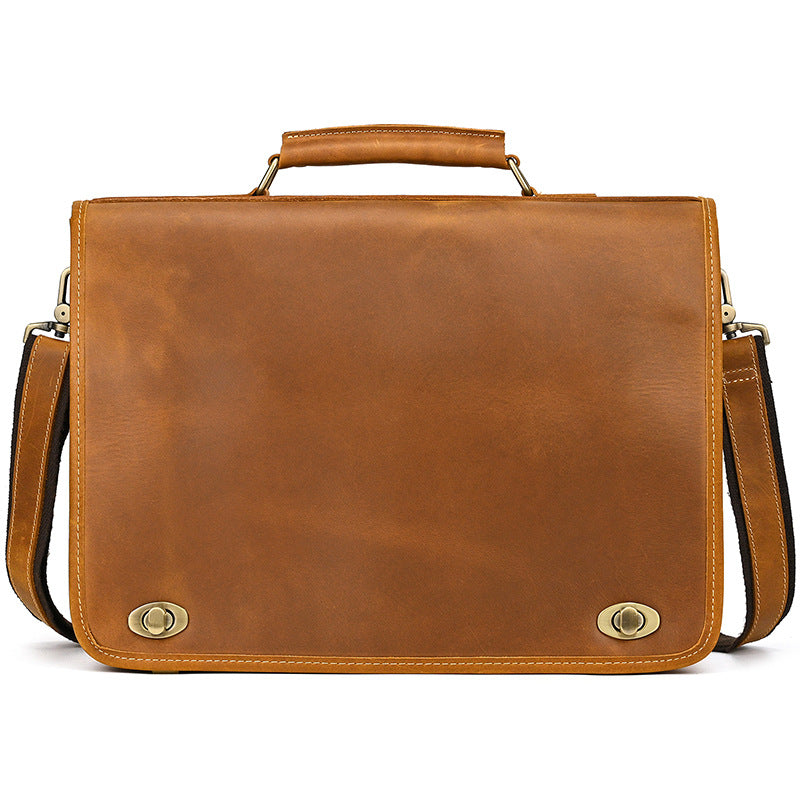Men's Leather Business Crazy Horse Portable Cowhide Men's Briefcases