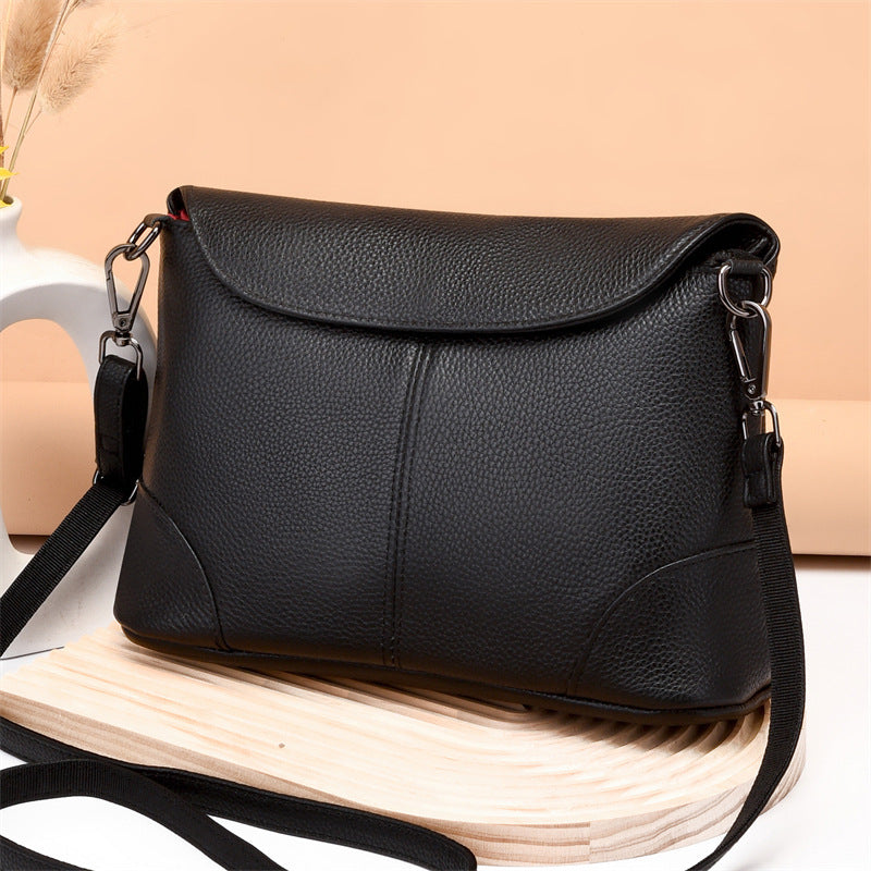 Women's Genuine Leather First Layer Cowhide Simple Shoulder Bags