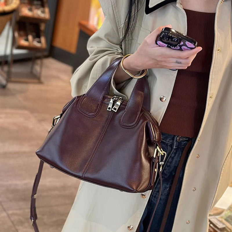 Women's Genuine Leather High-grade Retro Cow Big Handbags