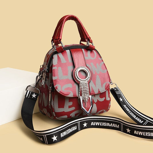 Women's Letter High-grade Hot Rhinestone Western Style Backpacks