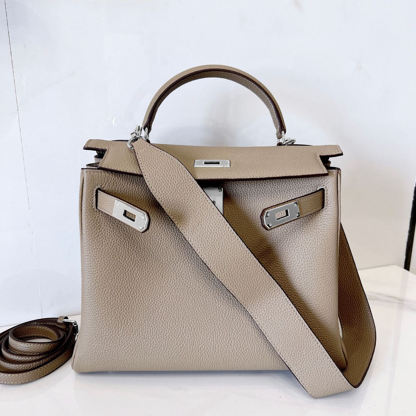 Women's Kelly Genuine Leather First Layer Cowhide Handbags