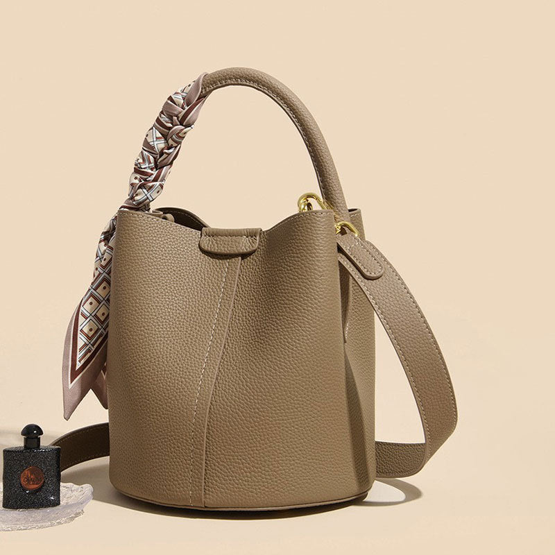 Women's Soft Leather Spring Light Luxury High-grade Bucket Bags