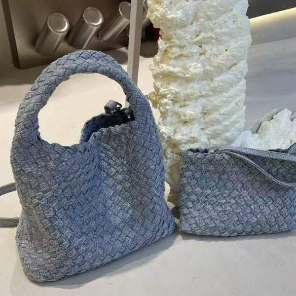 Denim Woven Large Capacity Totes One Arm Bags