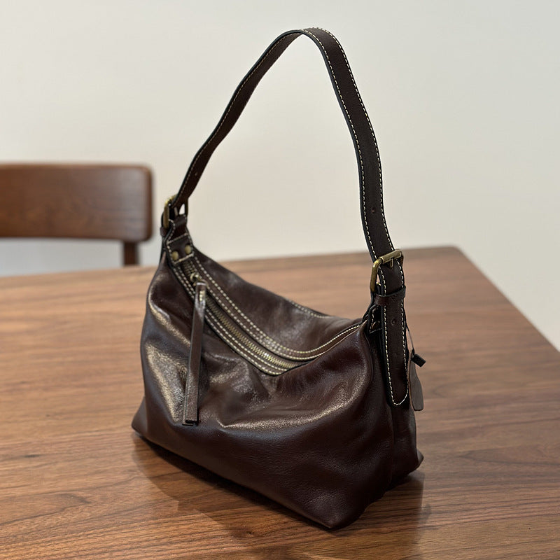 Women's Genuine Leather Vegetable Tanned Commuter Simple Bags