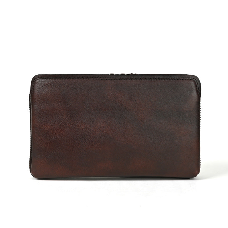 Practical Top Layer Village High Vegetable Tanning Men's Handbags