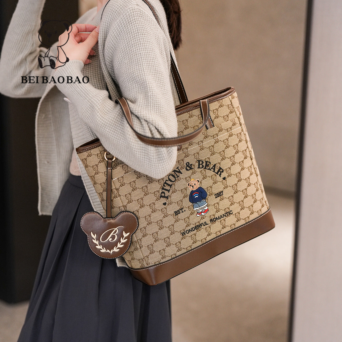 Source Retro Cute Bear Trendy Wild Tote Bags