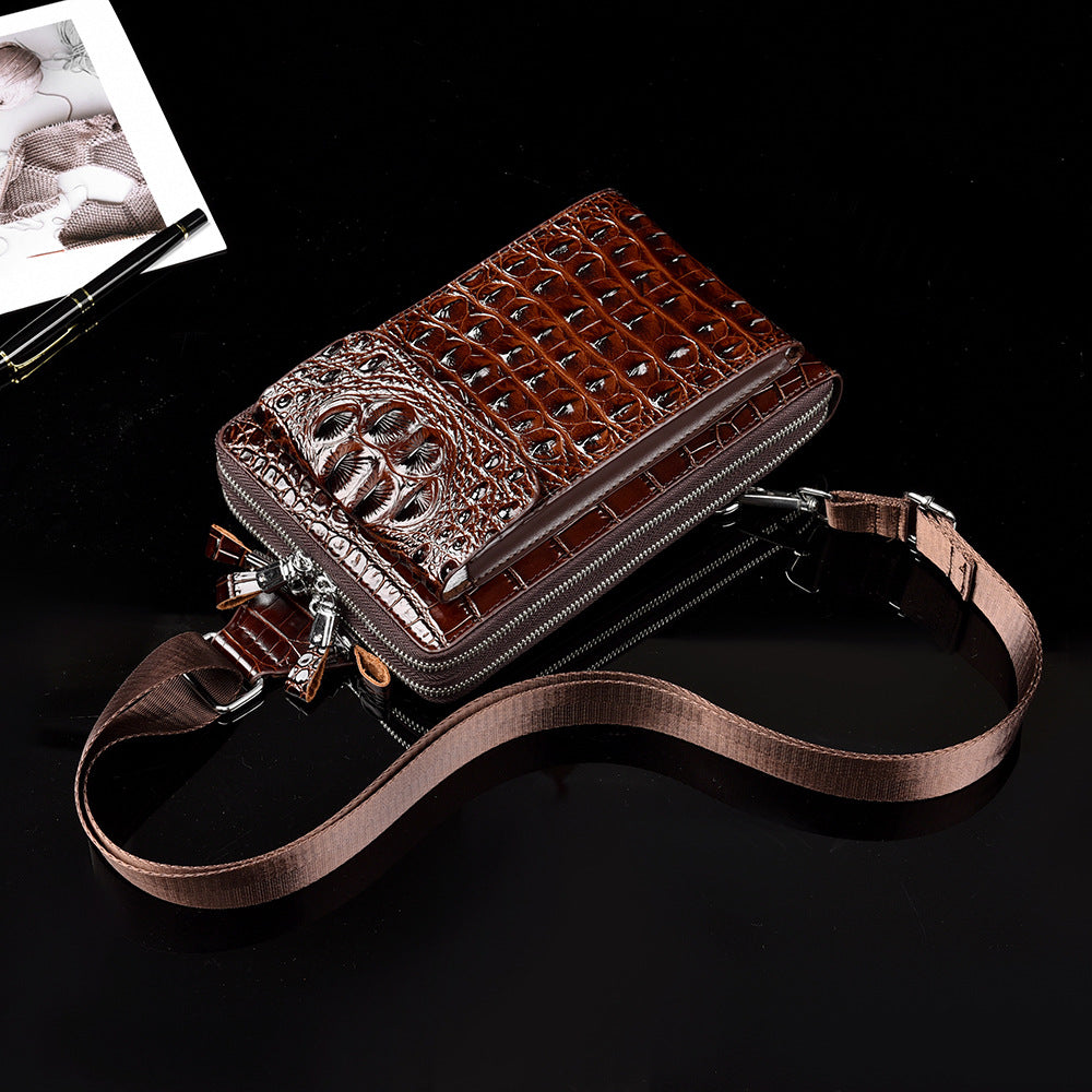 Men's Crocodile Pattern Fashion Large Capacity Men's Shoulder Bags
