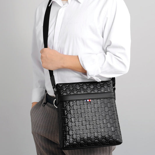 Men's First Layer Cowhide Leather Vertical Business Men's Shoulder Bags