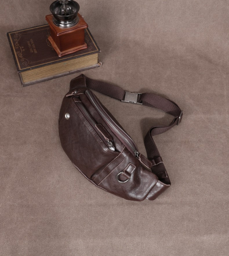 Men's Large Capacity Genuine Leather First Layer Men's Waist Packs