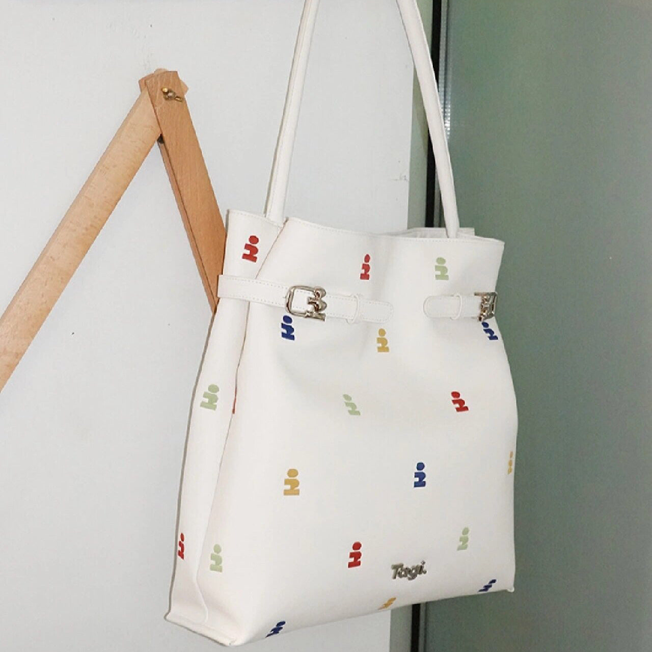 Women's Design Imagination Clasp Canvas Denim Portable Tote Bags