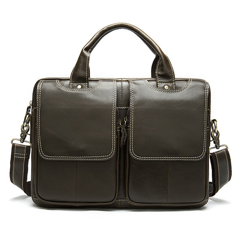 Men's First Layer Cowhide Leather Computer Men's Briefcases