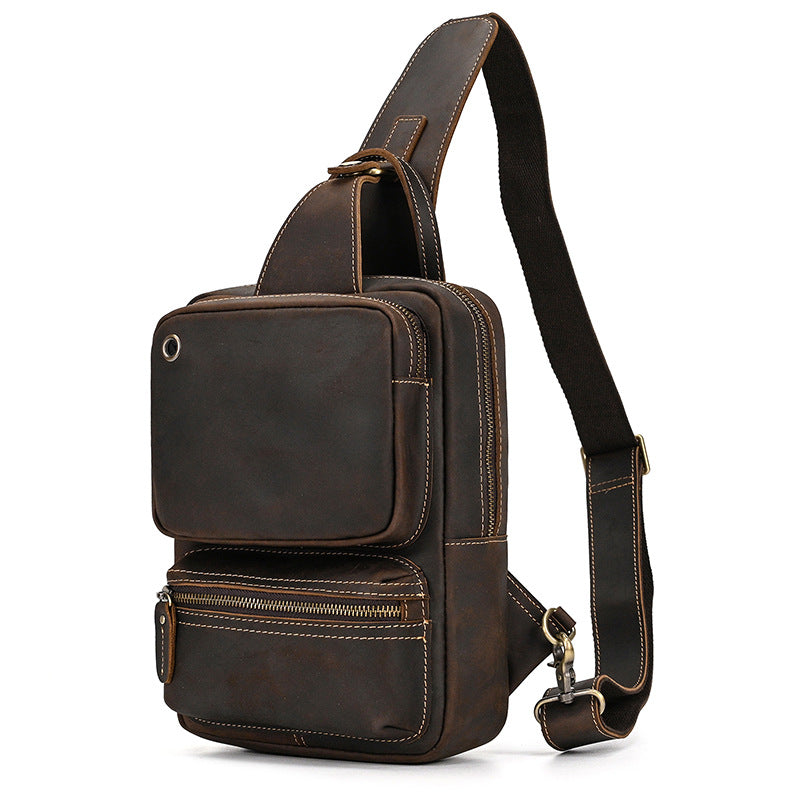 Men's Genuine Leather Large Capacity Retro Crazy Bags