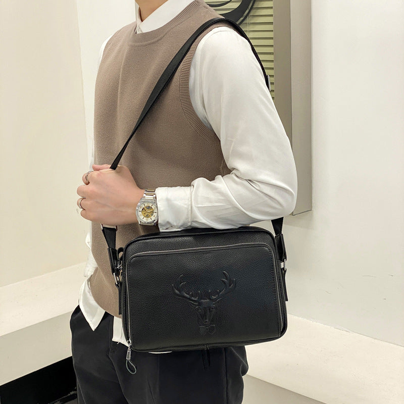 Men's First Layer Cowhide Leather Fashion Genuine Bags