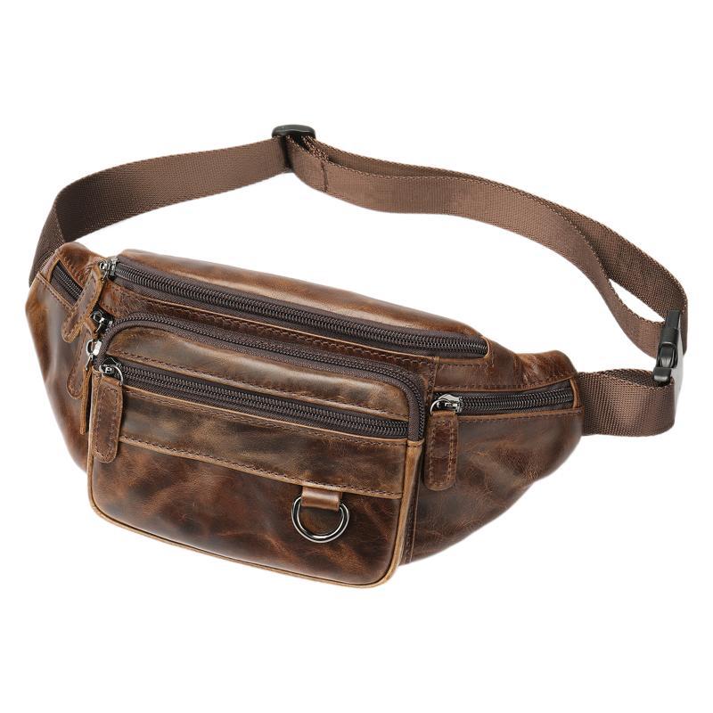 Men's Genuine Leather Mobile High Sense First Men's Waist Packs