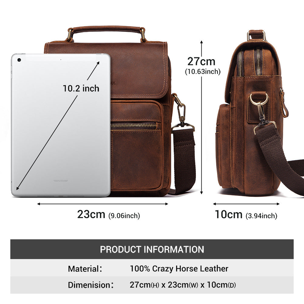 Men's Leather Vintage First Layer Cowhide Crazy Men's Messenger Bags