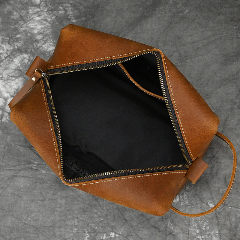 Men's Genuine Leather Clutch Crazy Horse Multifunctional Men's Handbags