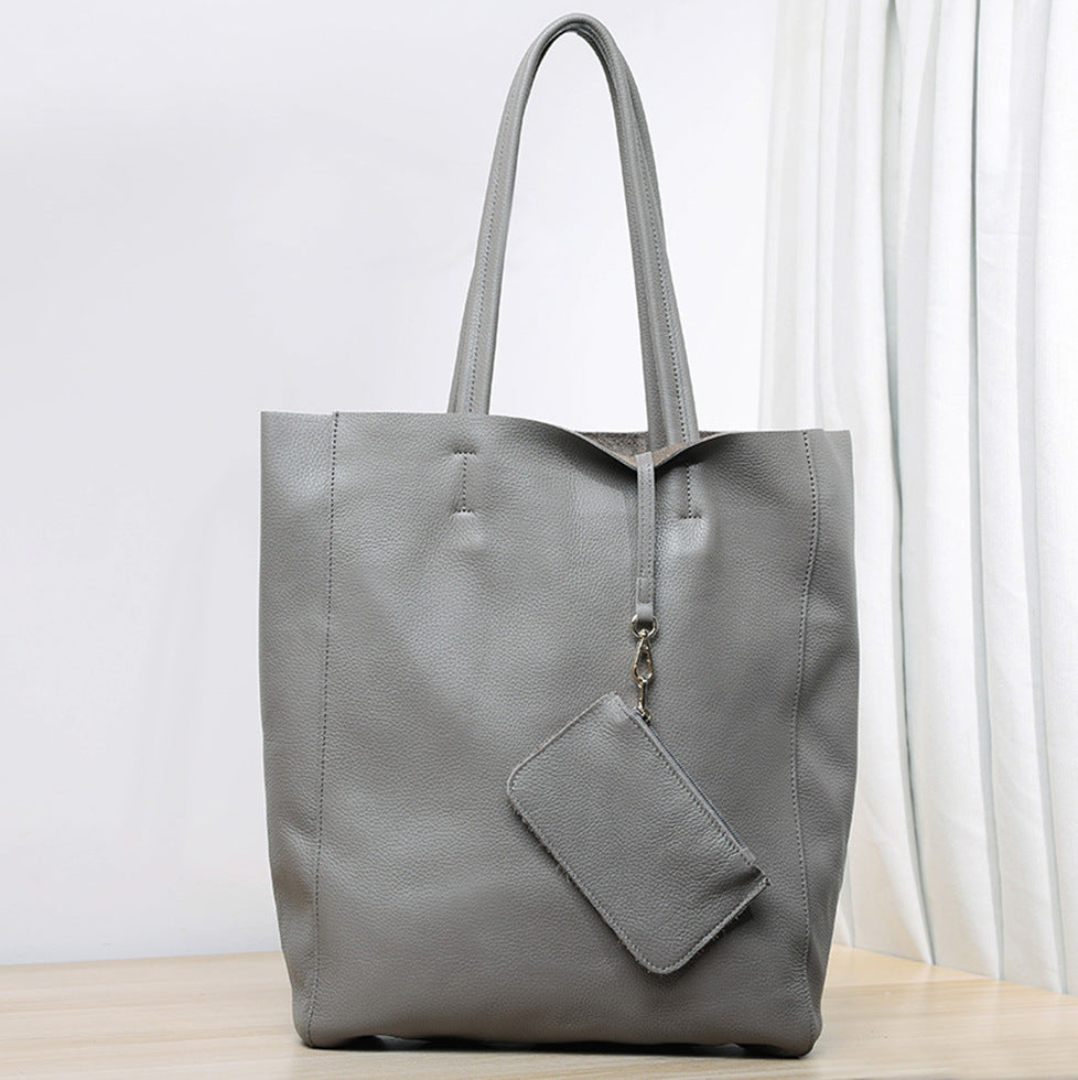 Women's Milled Cowhide Large Capacity Soft Leather Tote Bags