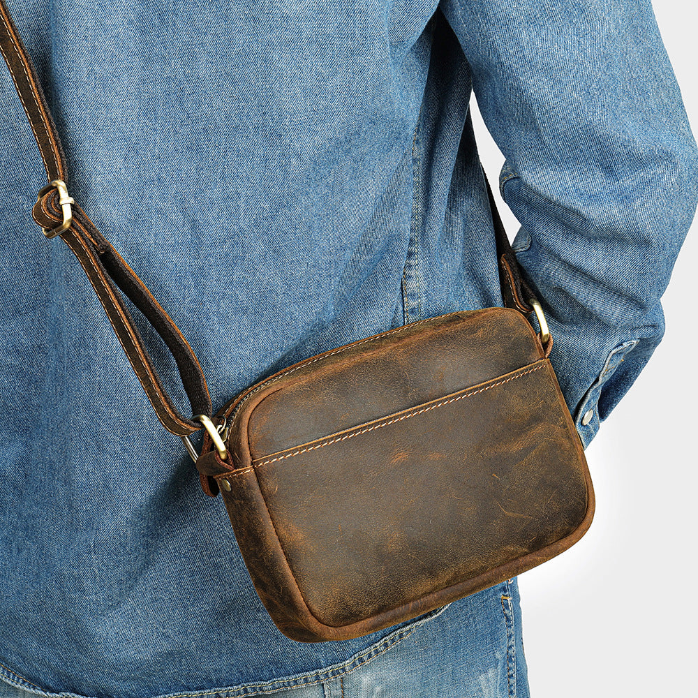 Men's Genuine Leather First Layer Cattlehide Fashion Men's Messenger Bags