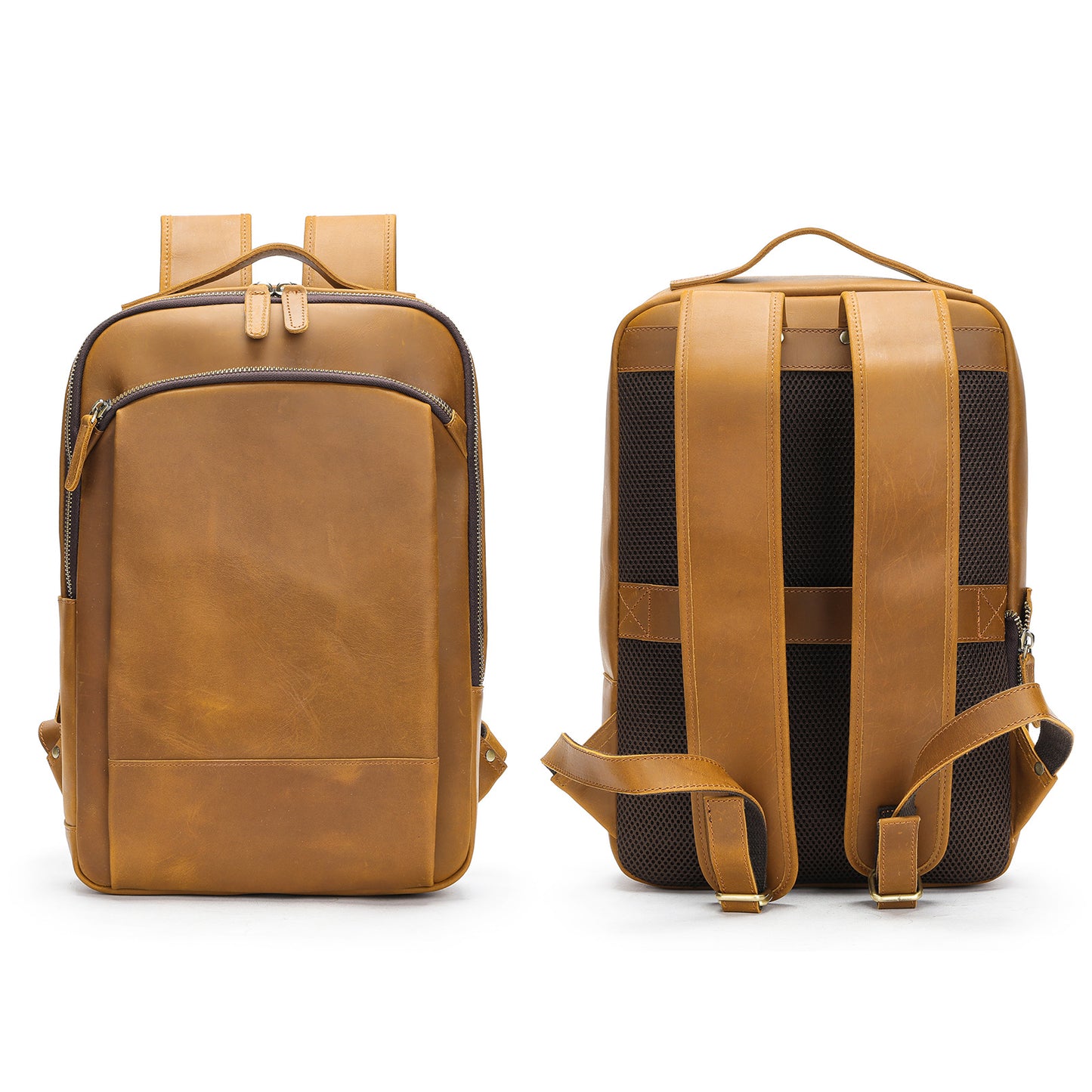 Men's Dermal Leather Retro Crazy Horse Large Backpacks
