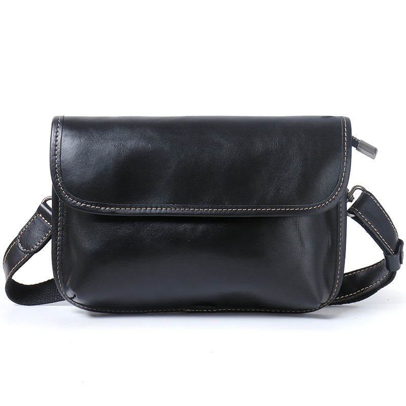 Men's Street Fashion First Layer Cowhide Vegetable Men's Shoulder Bags