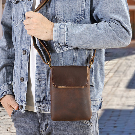 Pouch Simple Genuine Leather High Sense Men's Messenger Bags