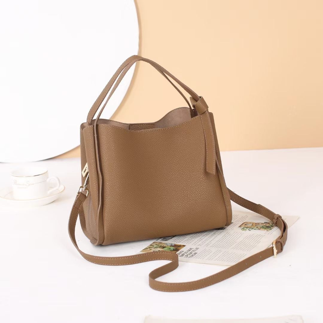 Women's Beautiful Genuine Leather Retro Portable Bucket Bags