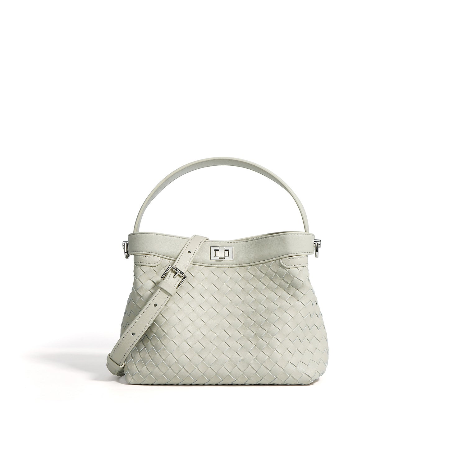 Women's Braided Leather Stylish Textured Commuter Portable Shoulder Bags