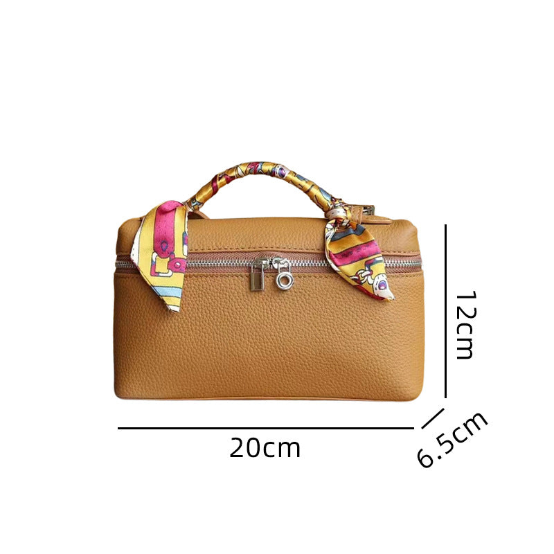 Women's First Layer Cowhide Box Fashion Portable Crossbody Bags