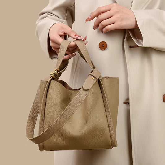 Spring Fashion Simple Soft Leather High-grade Bucket Bags