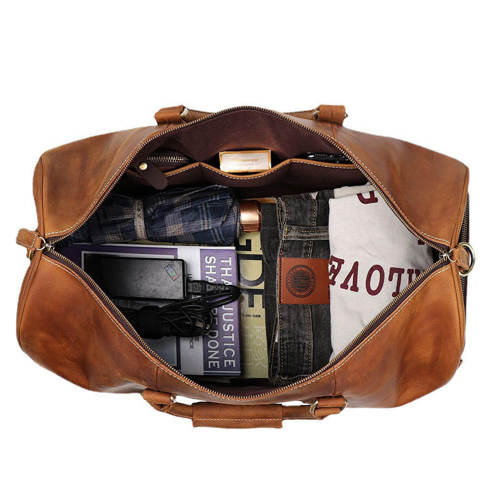 Women's & Men's & Traveling First Layer Cowhide Large Travel Bags