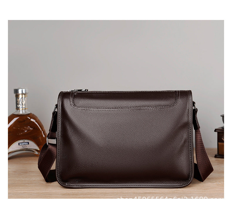 Men's First Layer Cowhide Commuter Fashionable Versatile Men's Messenger Bags