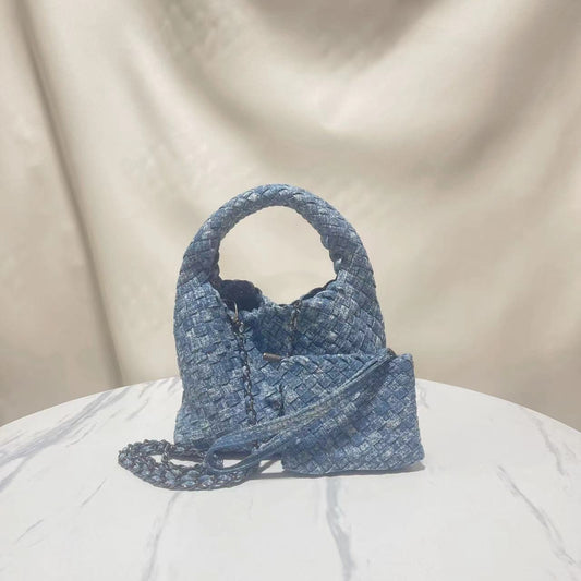 Women's Beautiful Denim Hand-woven Snowflake Vintage Handbags