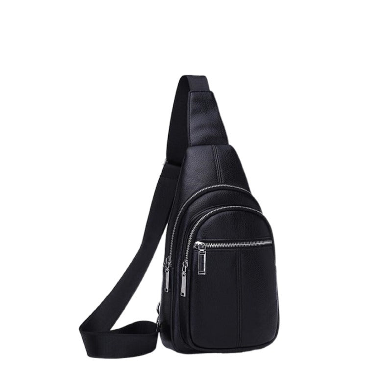 Men's First Layer Leather Trendy Live Broadcast Men's Chest Bags