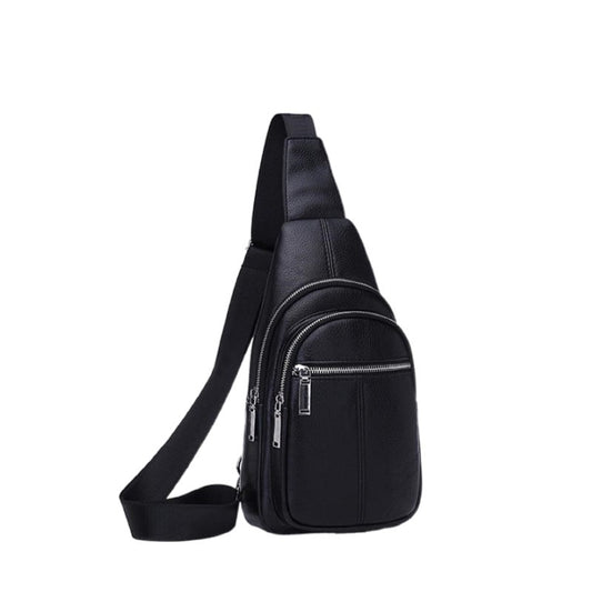 Men's First Layer Leather Trendy Live Broadcast Men's Chest Bags