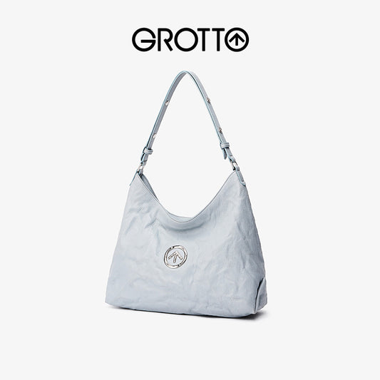 Blue Stone Italian Vegetable Tanned Sheepskin Shoulder Bags