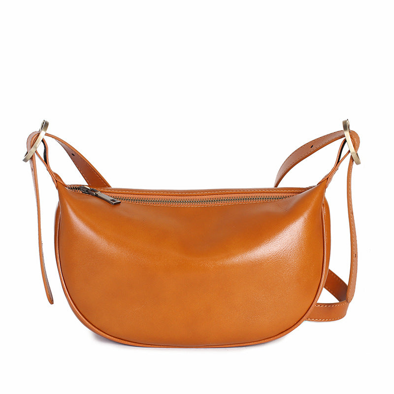 Women's Niche Cowhide Dumpling Vegetable Tanned Leather Shoulder Bags