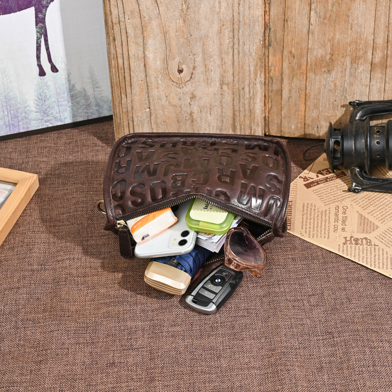 First Layer Cowhide Texture Female Versatile Shoulder Bags
