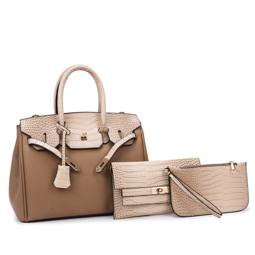 Women's Commuting Fashion Female Crocodile Pattern Stitching Shoulder Bags