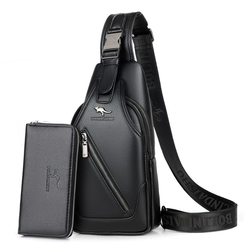 Men's Attractive Creative First Layer Cowhide Men's Chest Bags