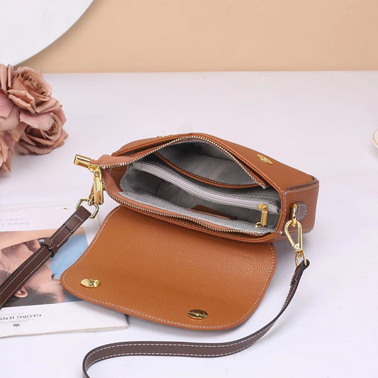 Women's First Layer Leather Simple Elegant Lady's Crossbody Bags
