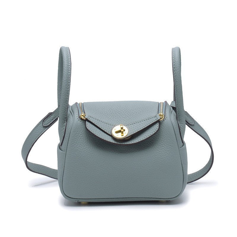Women's Layer Cowhide Doctor Lindy Medical Box Leather Shoulder Bags