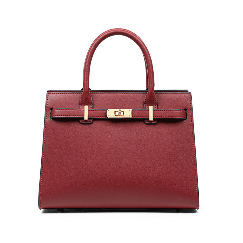 Women's Large Capacity Red Bridal Wedding Leather Handbags