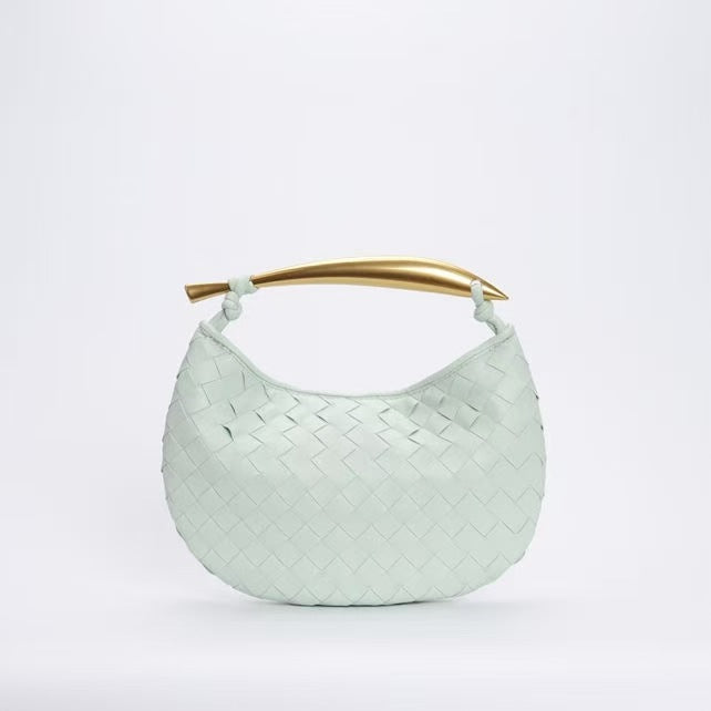 Woven Design Shark Soft Leather Versatile Large Handbags