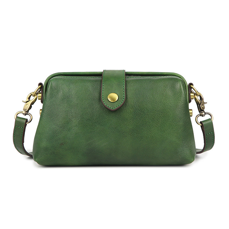 Women's Spring First Layer Cowhide Vintage Handmade Crossbody Bags