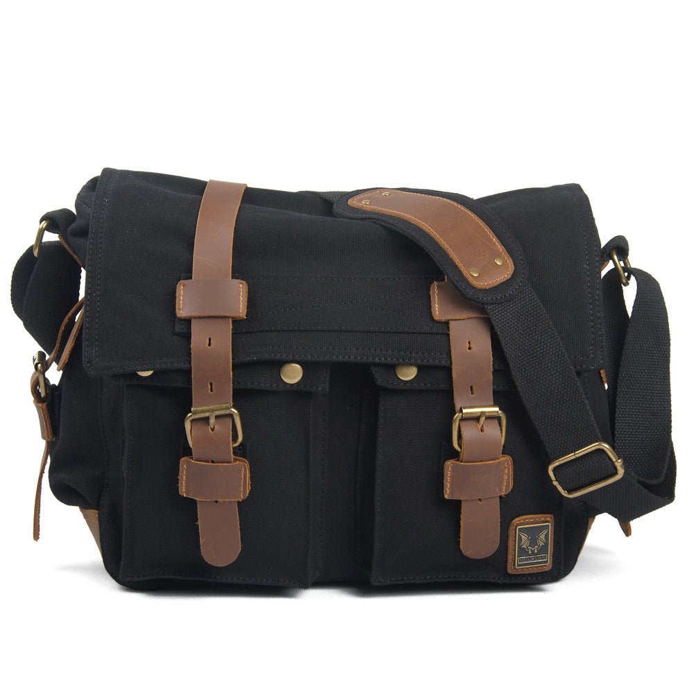 Men's Canvas Retro Horizontal Leisure Commuter Men's Messenger Bags