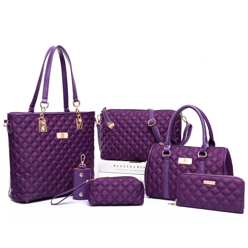 Women's Match Sets Combination Nylon Embroidery Thread Shoulder Bags