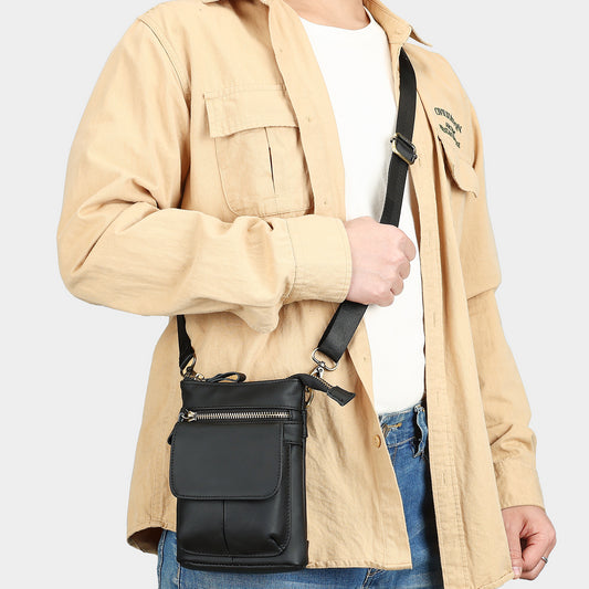 Men's Genuine Leather Single Mini Pouch Cowhide Men's Messenger Bags