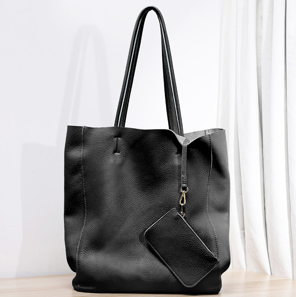 Women's Milled Cowhide Large Capacity Soft Leather Tote Bags